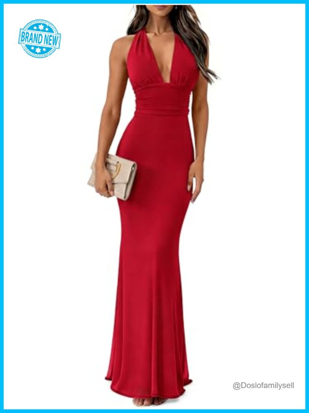 Halter Maxi Dress Slim Fit Bodycon Formal Cocktail Sleeveless